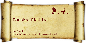 Macska Attila névjegykártya