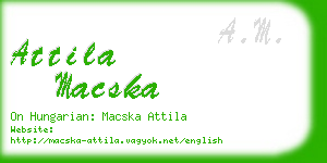 attila macska business card